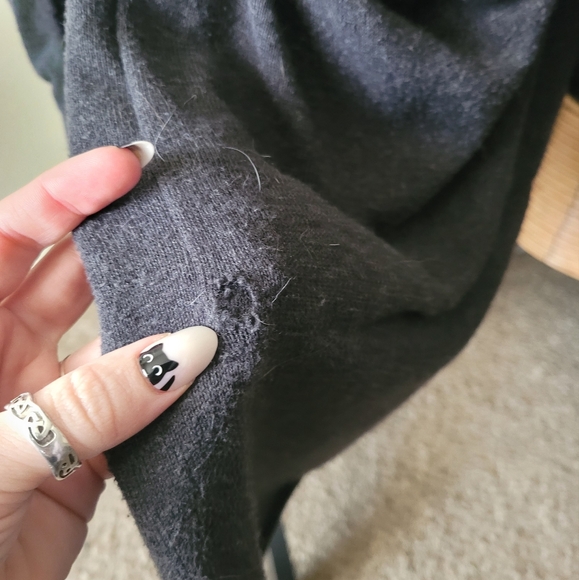 Lunya Cozy Cotton Silk Oversized Hooded Open Long Cardigan in Charcoal - Picture 11 of 13